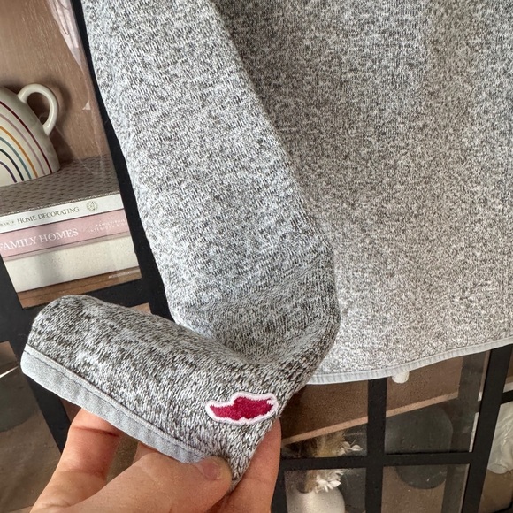 Jackson Hole WYoming fleece 1/4 zip jacket pullover sweater heather patch unisex - Picture 5 of 7